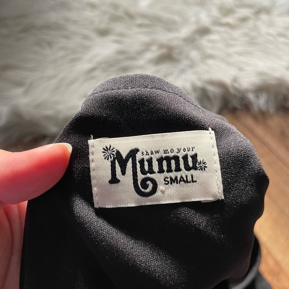 SHOW ME YOUR MUMU Birdie Ruffle Black Cold Shoulder Chiffon Dress - Picture 5 of 5